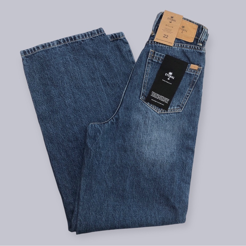 NWT Thrills‎ Billie Roadhouse Blues High Waist Wide Leg Jeans